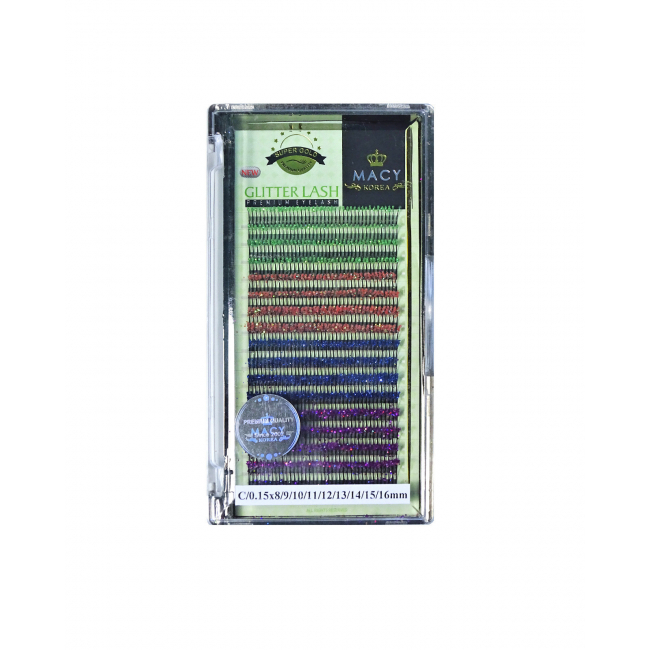 Caja Extensiones Pestañas MACY, Glitter Lash, Súper Gold Premium