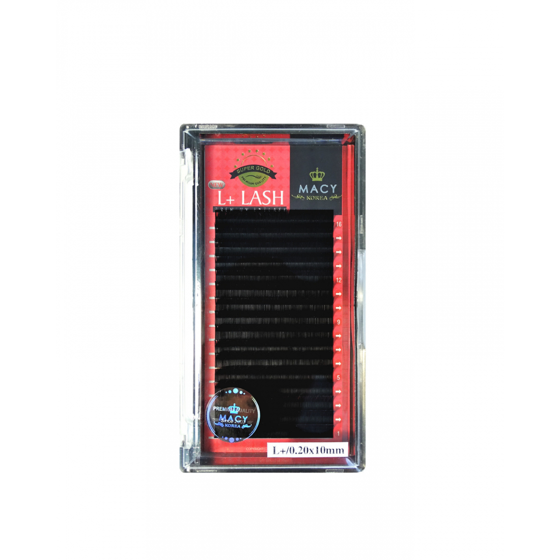 Eyelash Extensions Box MACY, Curve "L" and "L+" Super Gold