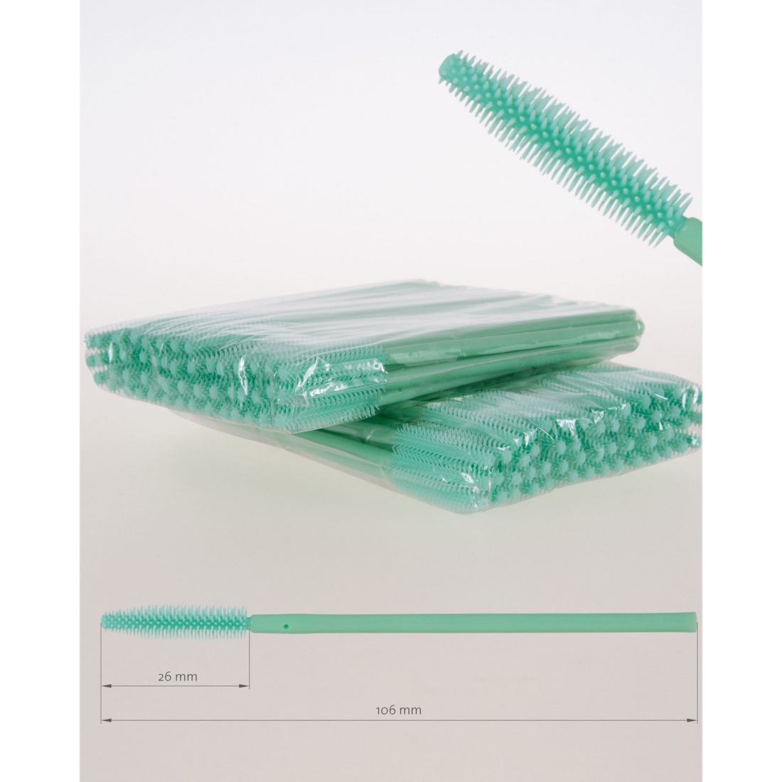 Cepillos de silicona tipo mascara de pestañas, Pack